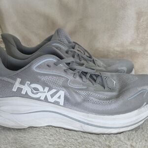 Hoka Light Gray Athletic Shoes